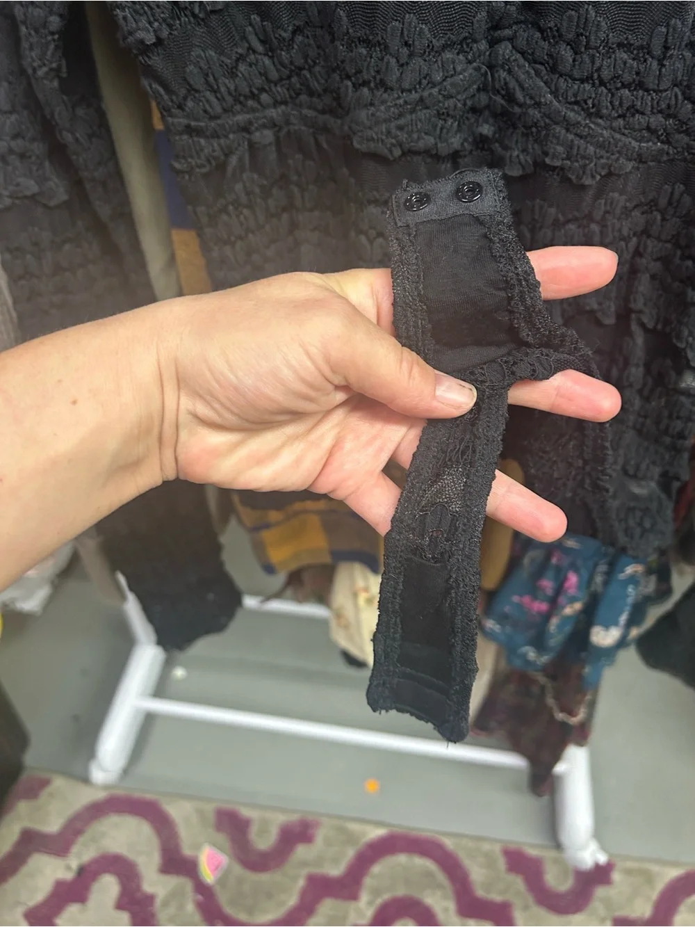 Free People Angelina Floral Lace Detail Bodysuit L Black